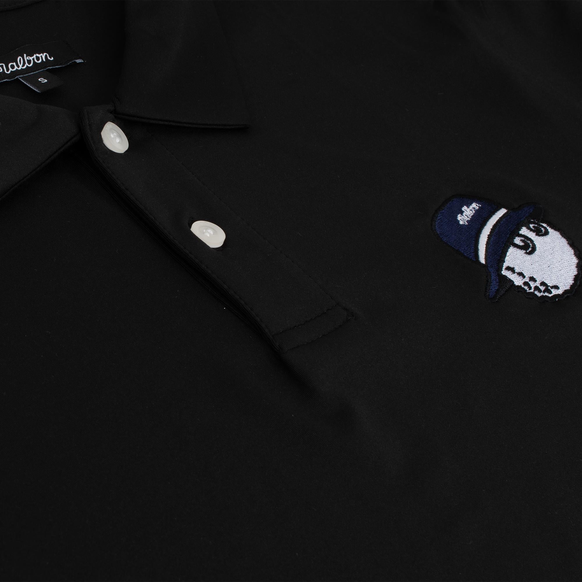 Malbon Golf Cooper Bucket Performance Pique Polo Shirt Black